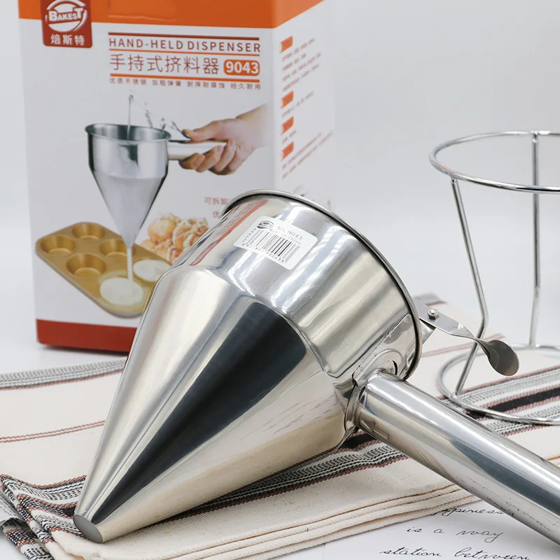 Bakest Durable Stainless Steel Explosive Powder Sieve Stainless Steel Cone Cake Batter Dispenser Cooking Tools