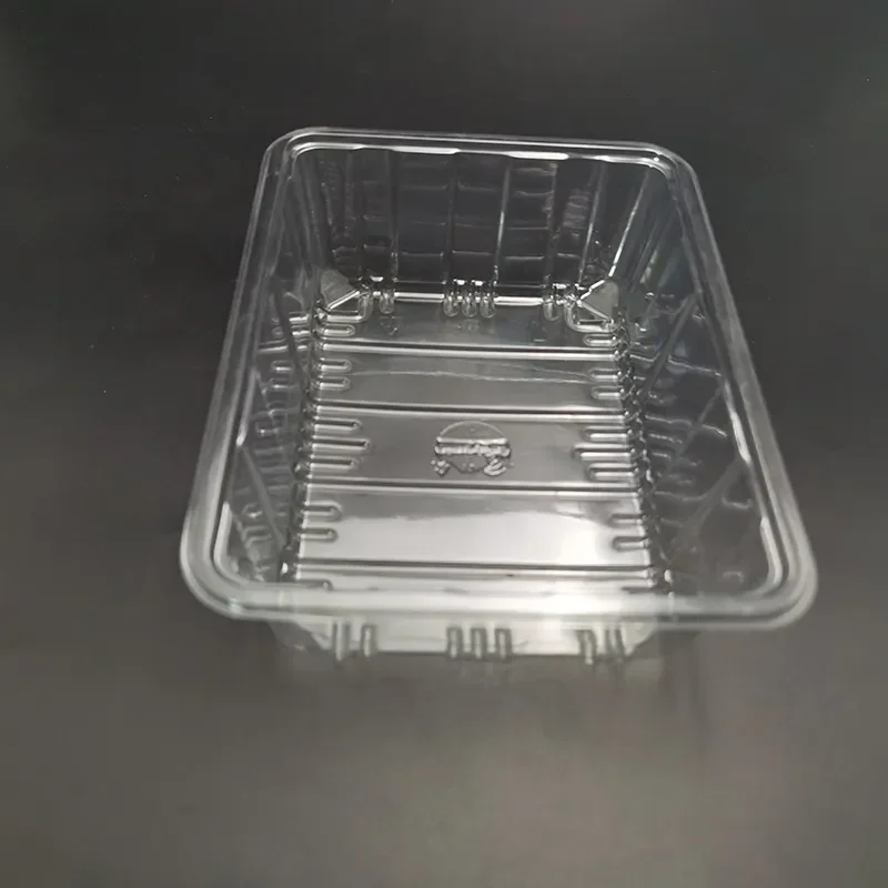 XIEFA Rectangular blister PET plastic transparent fruit and vegetable salad food container tray