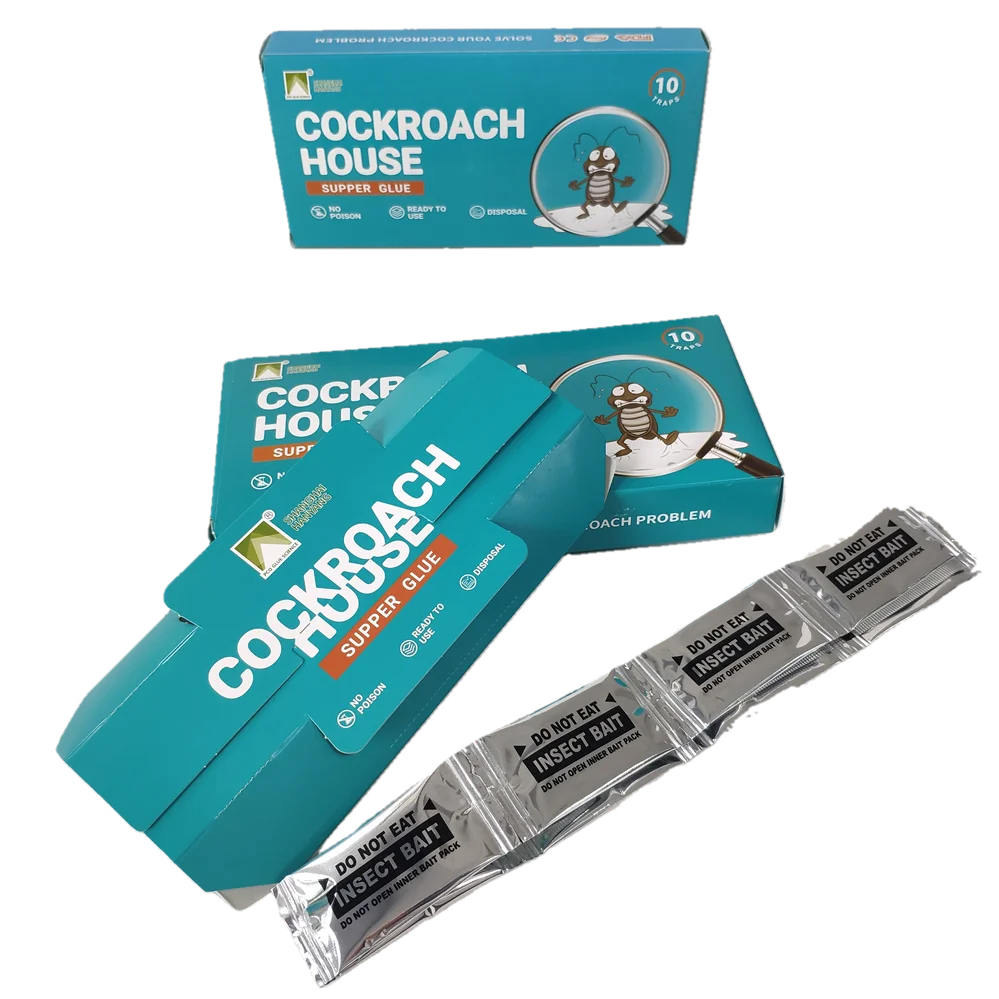 Eco-Friendly Cockroach Glue Board Traps Disposable Insect & Mosquito Control US Size ROHS Certified Gel State Packaged in Bag