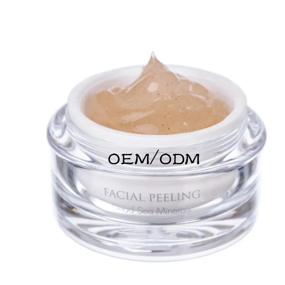 Private Label Facial Peeling Gel, Containing Dead Sea Minerals And Nut Shell Powder Blackhead Remover Peeling Gel