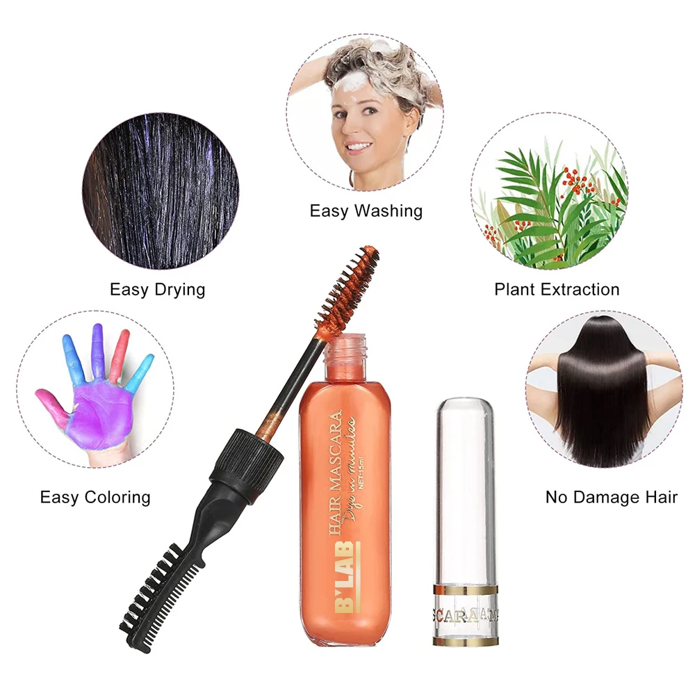 Cosplay Diy Non-toxic Washable Temporary Hair Color Chalk Set for Girls Hair Dye Combs Custom Logo Party Home Hair Coloring