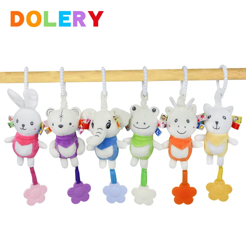 Baby stroller toy soft teether rattle squeaky toy D154