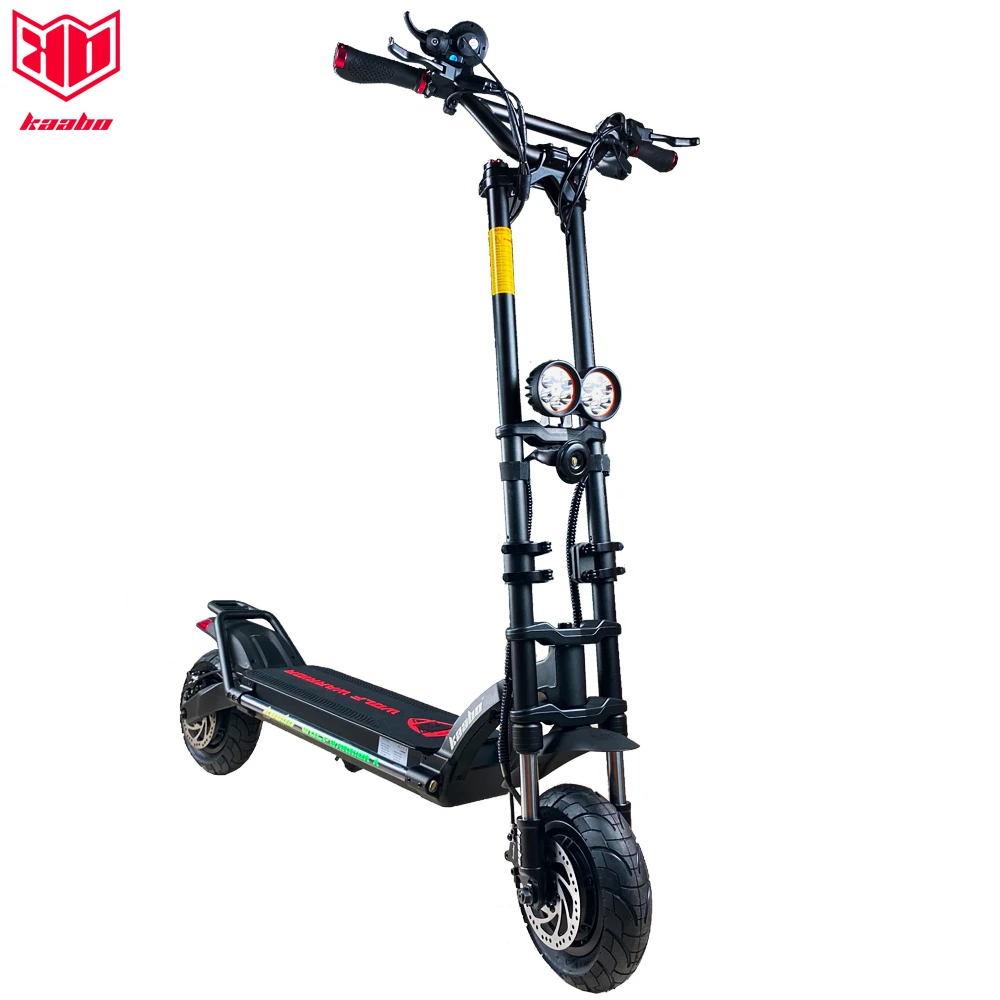 Original Kaabo Wolf Warrior X 10inch 60V 28AH Battery Top Speed 70km/h Electric Scooter with Hydraulic Shock Absorption