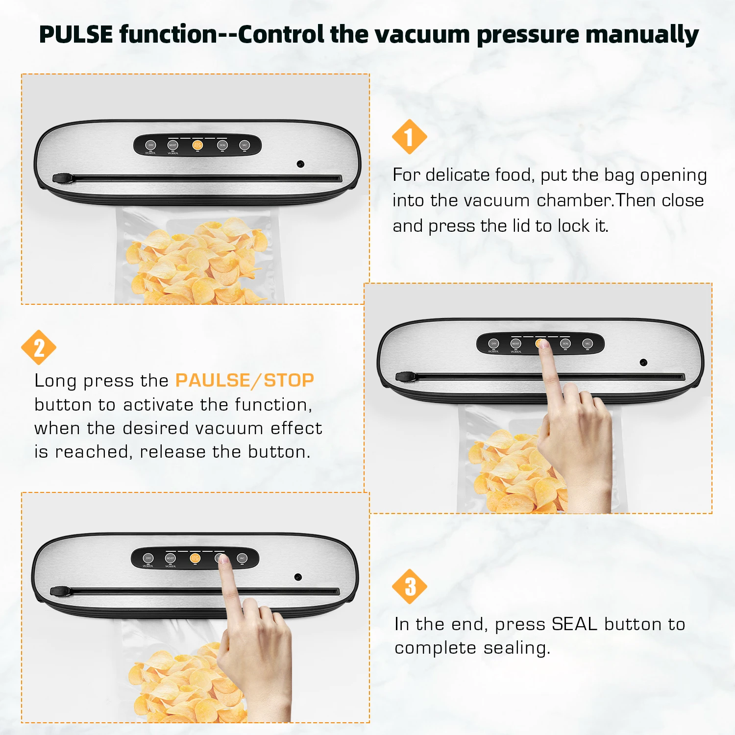 Cordless Rechargeable Outdoor Barbecue Meat Salmon Freshness Lock Vacuum Sealer