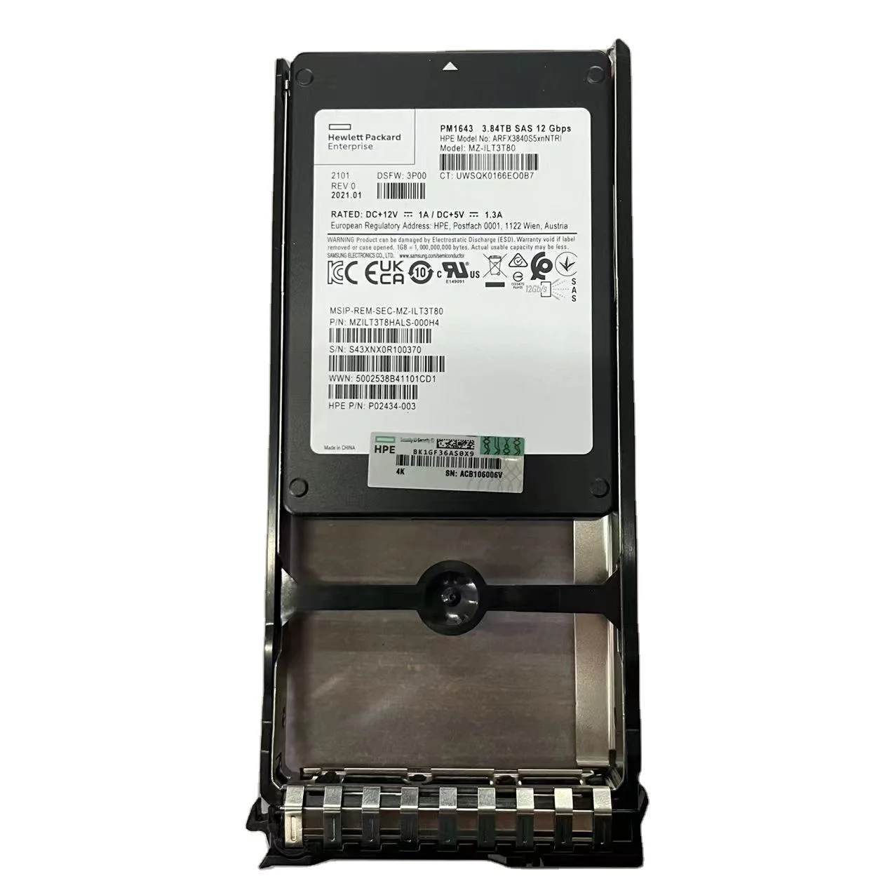 HPE 3PAR 20000 3.84TB SAS SFF (2.5in) SSD with All-inclusive Single-system Software  K2R25B P08726-001