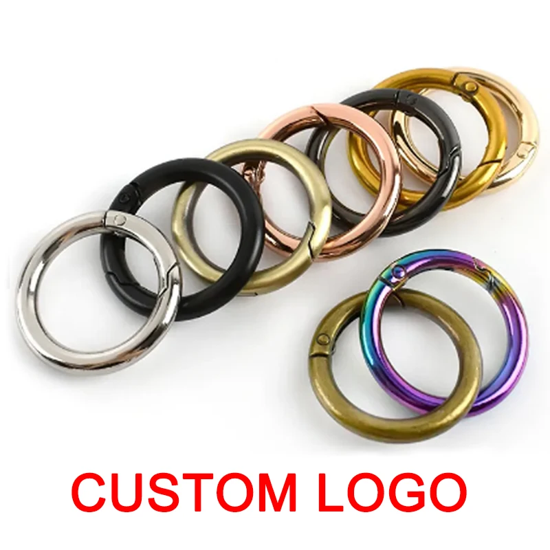 wholesale Handbag Accessories Spring O Rings Alloy Keyring Buckles Belt Strap Chain Buckle Sewing For Bag Opening Ring