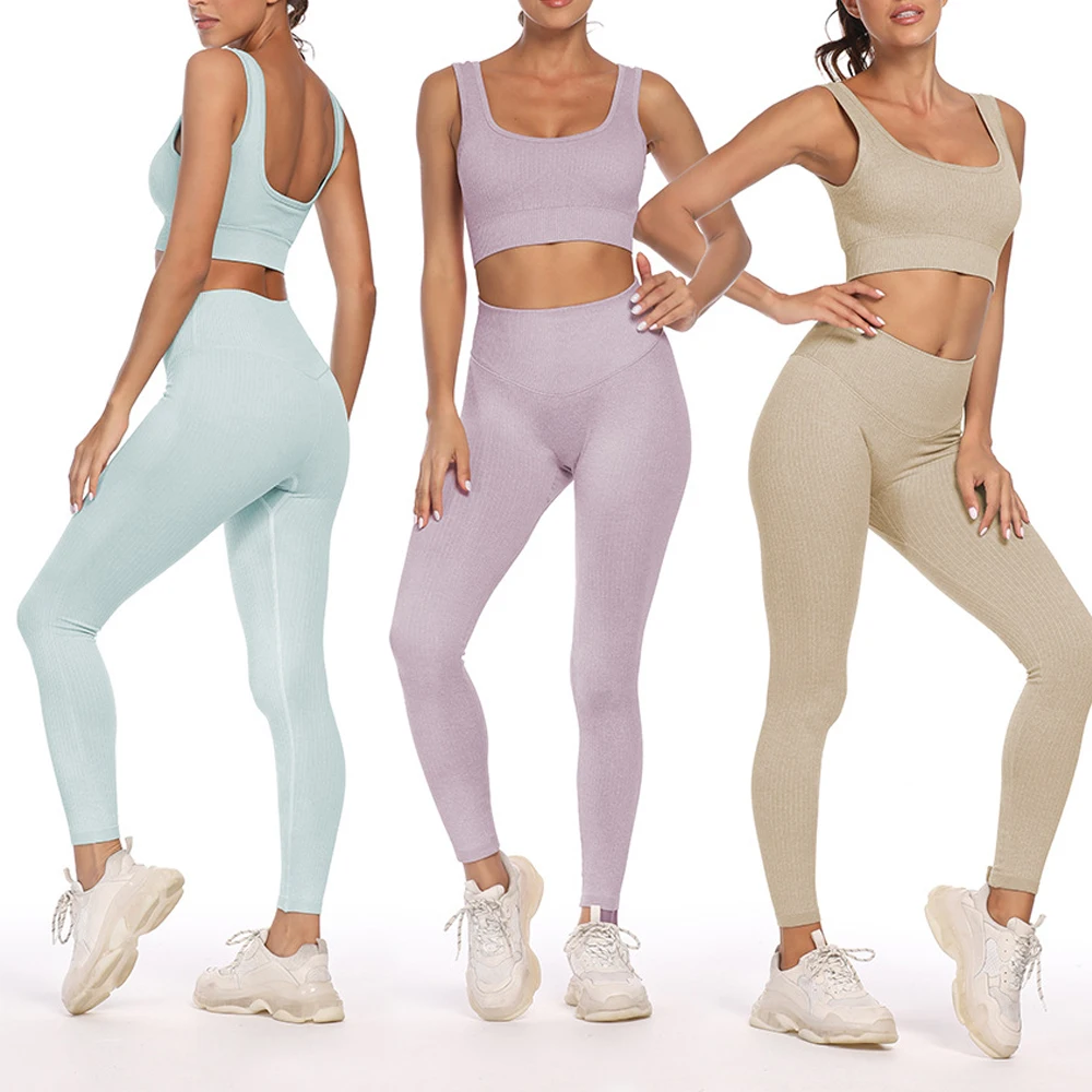 Gym Activewear Compression Sports Tights Workout Pants Yoga Clothing Seamless Leggings Fitness Sets