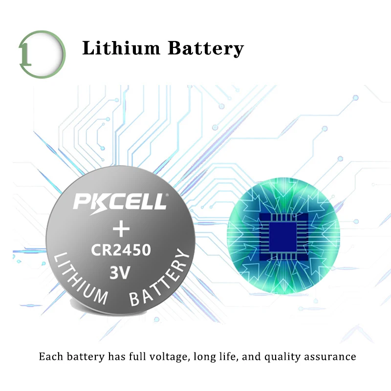 Литиевая батарея PKCELL высокой емкости 600 мАч cr2450 3 в cr 2450