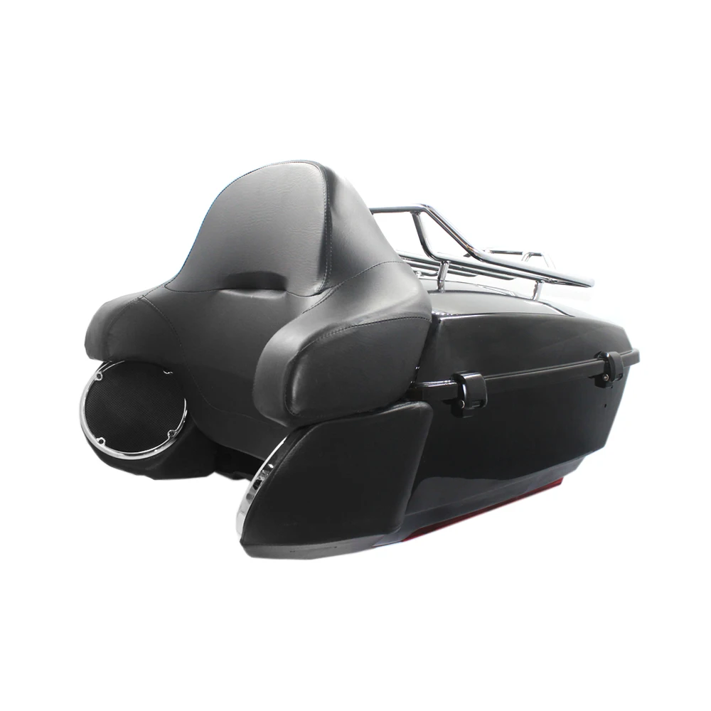 
King Tour Pak Trunk Top Box Motorcycle Case Luggage Tail Box with Speaker Pods for Harley Davidson Touring 2014 2019 