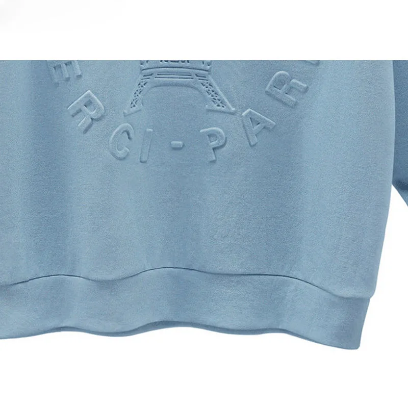 Wholesale streetwear hoodies casual custom embossed high quality women hoodie