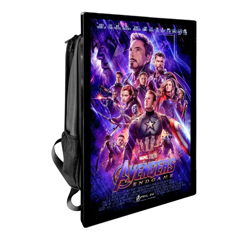 21.5 inch advertising player portable mobile lcd human walking battery digital backpack billboard