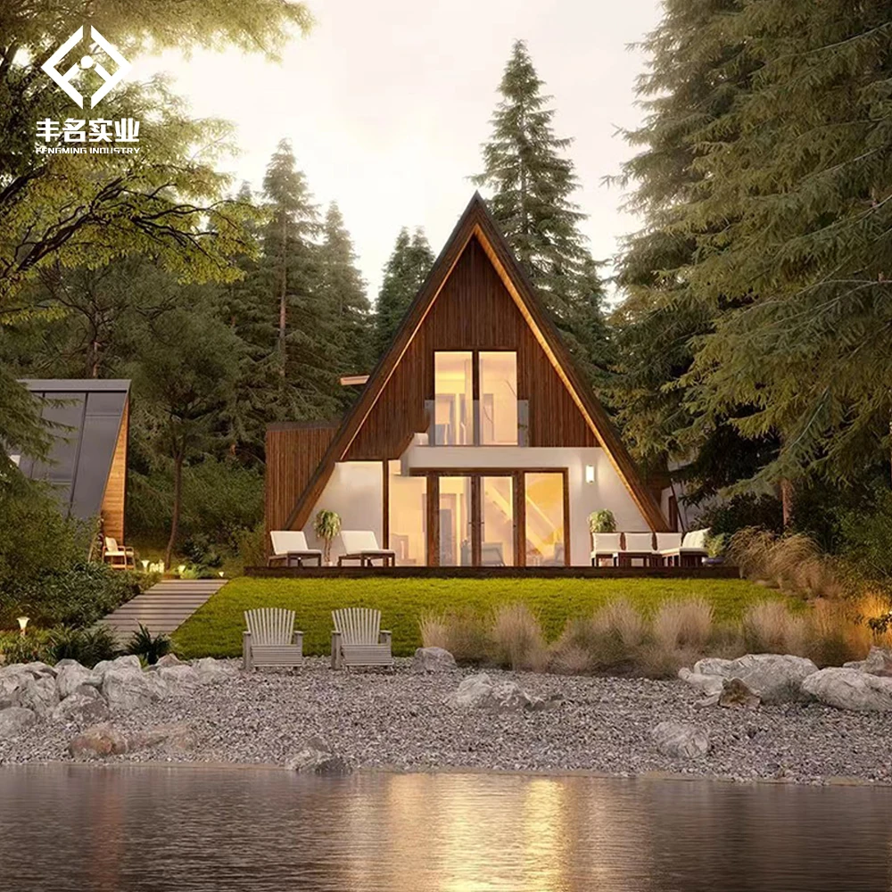 Modular house A Frame Wooden Camper Bungalow Triangle Houses Boutique Style Hotel Home Worldwide Delivery
