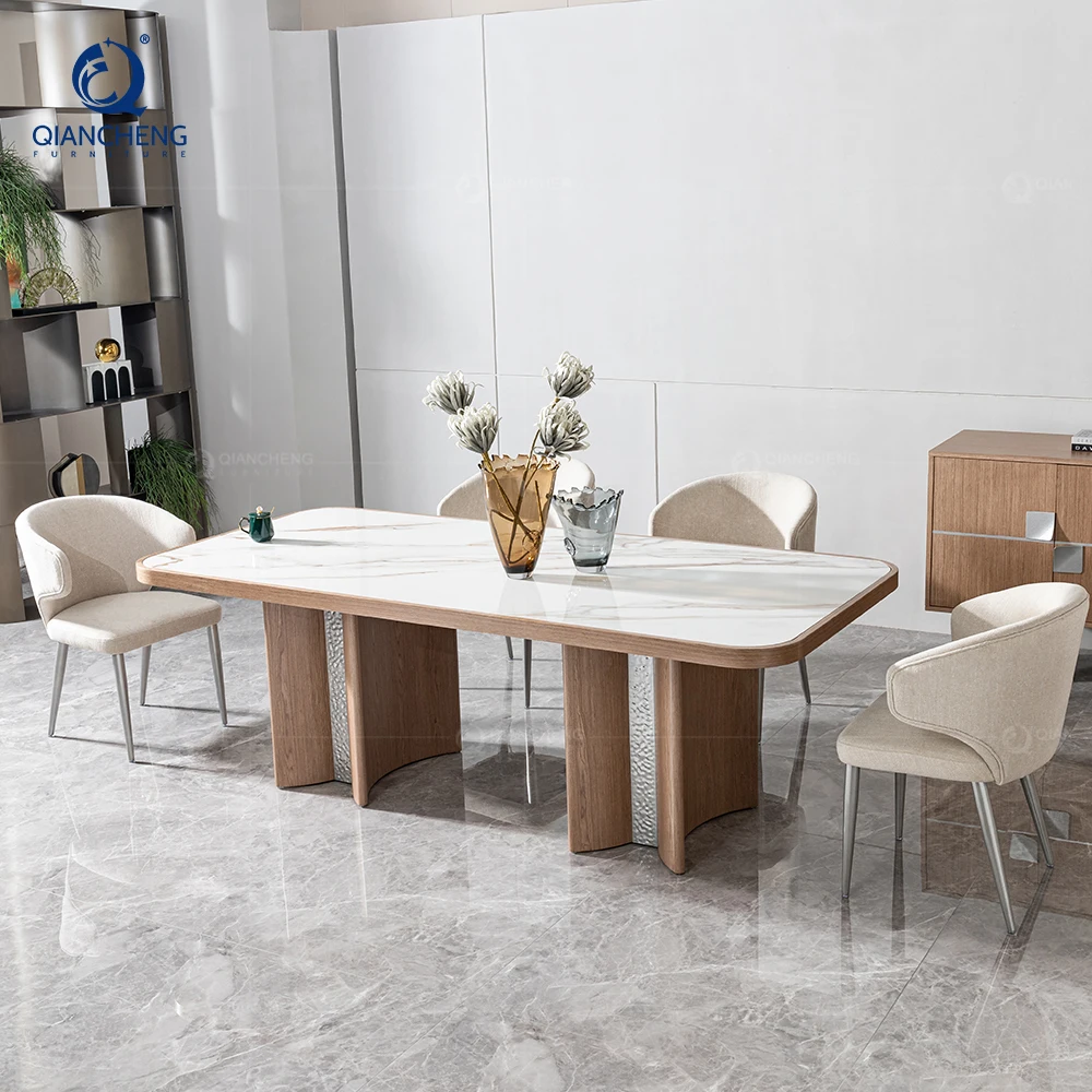 luxury wooden dining table set 12 seater foshan china wood interior furniture marble ss dining table and chair for restaurant