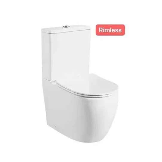 Rimless Flushiing Ceramic White Two Piece Toilet for Bathroom Sanitary Ware South American Market Inodoros
