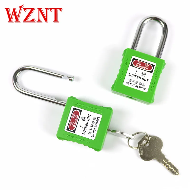 38MM Green safety lock lockout padlock with 2 unique key