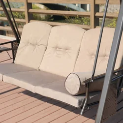 outdoor garden steel 3-seat swing chair
