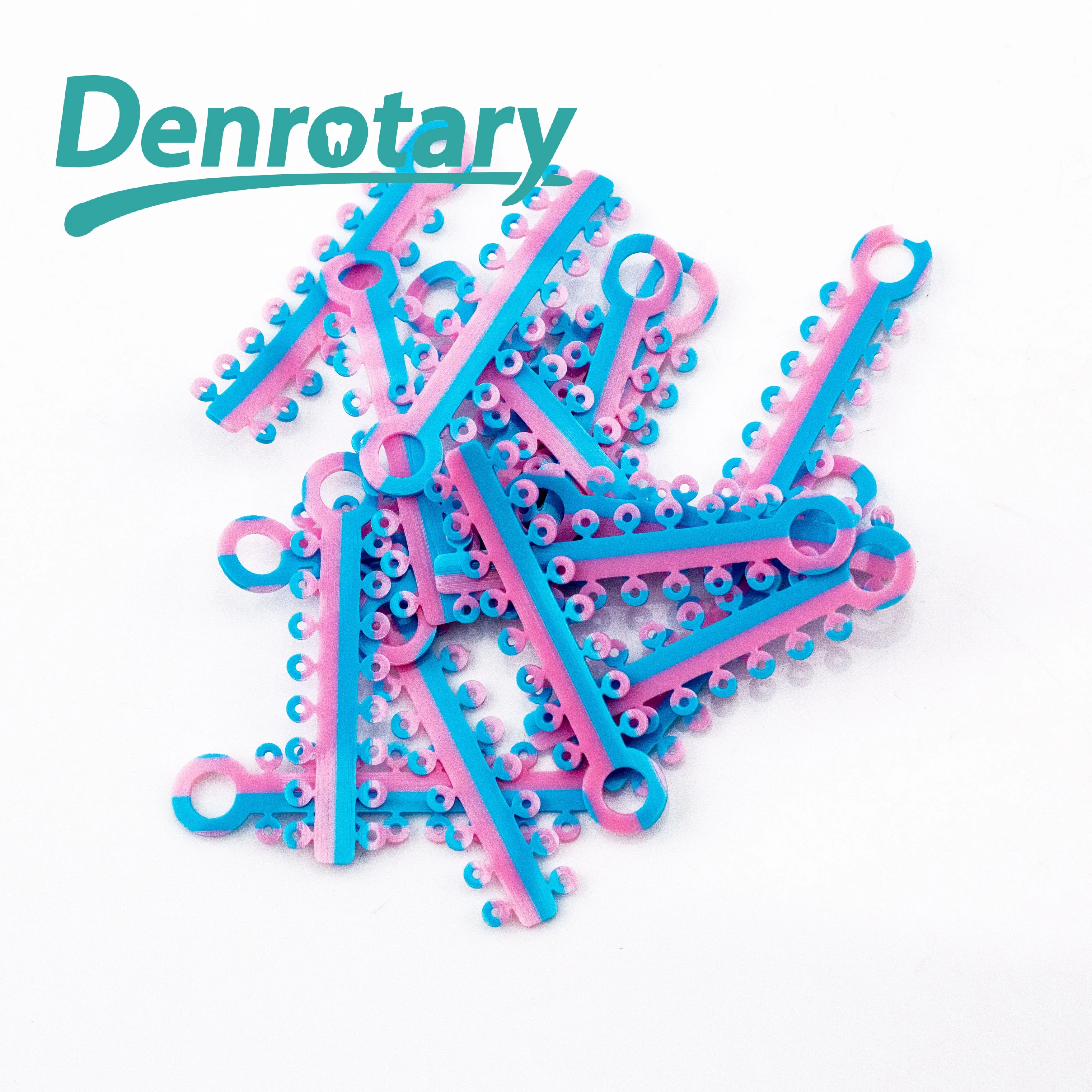 Ortho Dental Consumables Materials Ortodoncia Ligaties Elastic Two  tone Colors Orthodontic Ligature Tie for Brackets