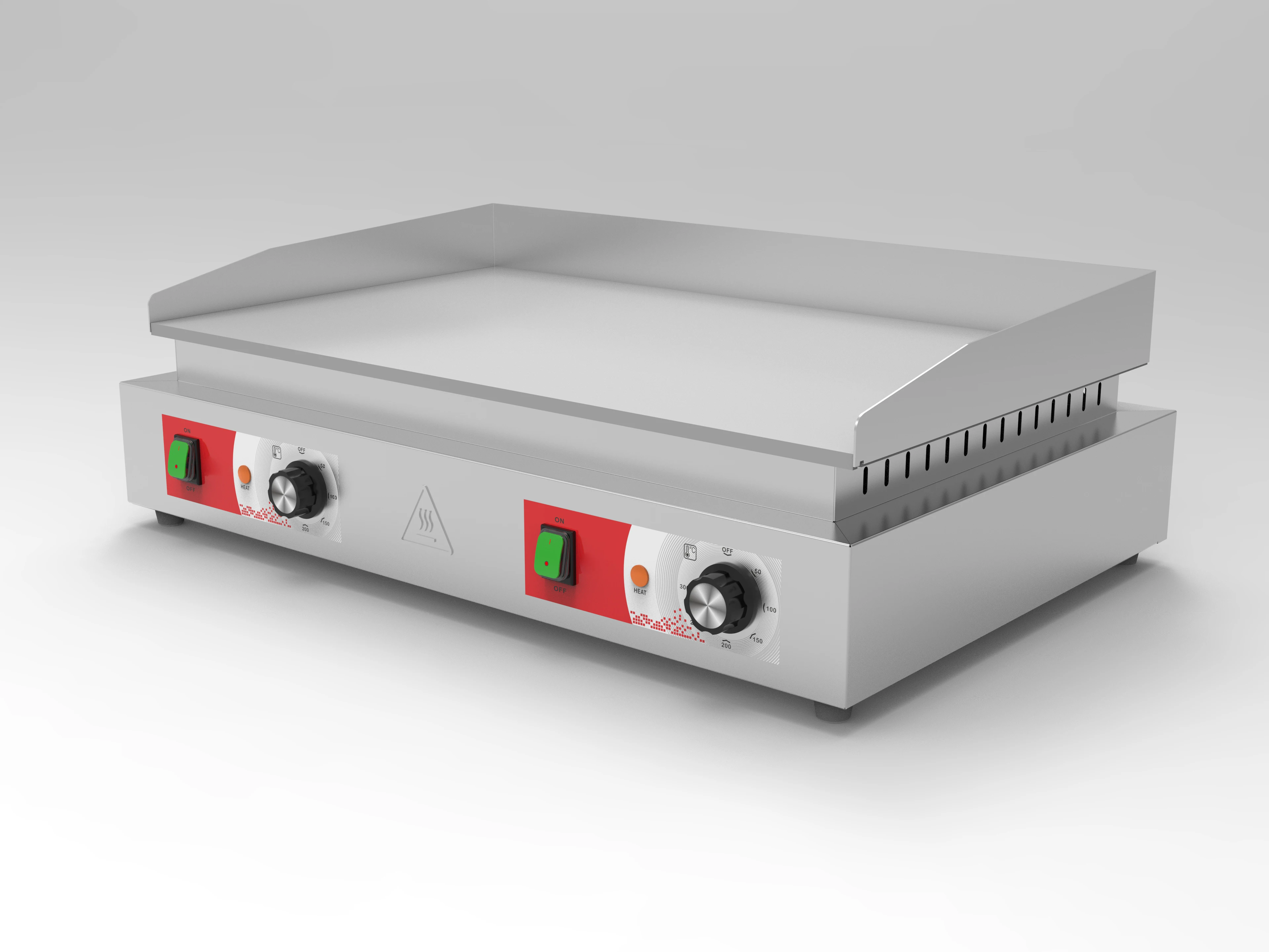 Stainless Steel Full Flat Grill Electric Griddles Adjustable Thermostat with Cut off Outdoor Household Use Barbecue Equipment