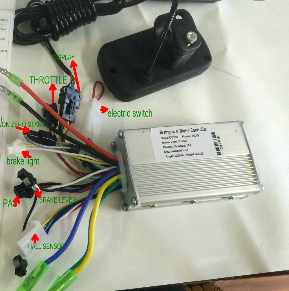24v36v48V250W350W BLDC Motor Speed Controller Square WAVE&LCD Display Model B THROTTLE 5GEARS for MTB Electric Bike Scooter