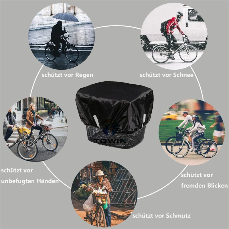Черный водонепроницаемый чехол для велосипедной корзины Costom