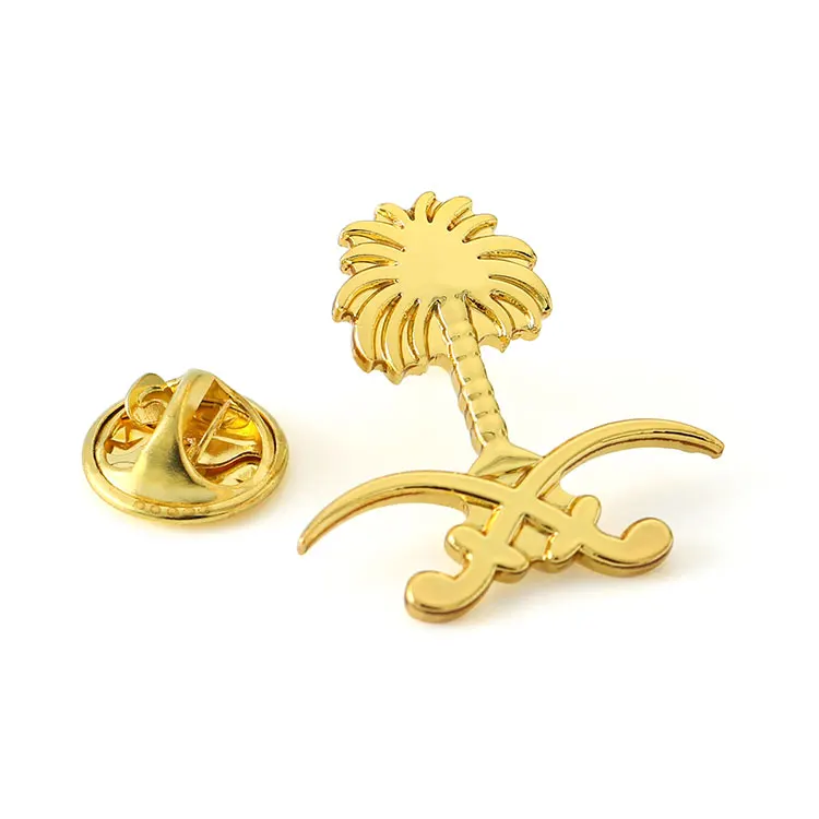 Custom Saudi Arabia Badge Pin Metal Gold Oman Lapel Pins with Backing Card