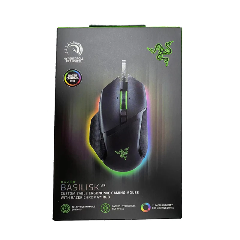 Original Razer Basilisk V3 RGB Wired Gaming Mouse 11 Programmable Buttons 26000 DPI RGB Optical Gaming Mouse