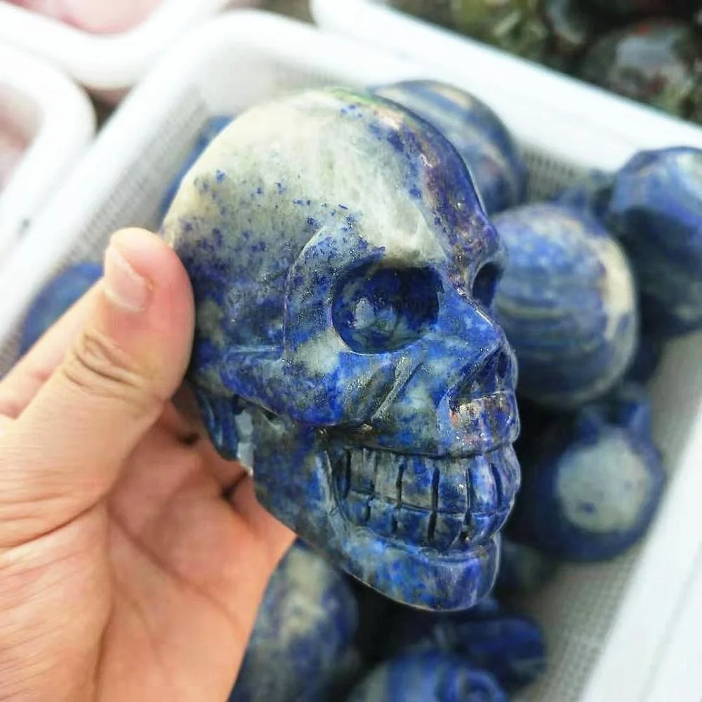 Chinese suppliers sell cheap handmade lapis lazuli carvings skulls