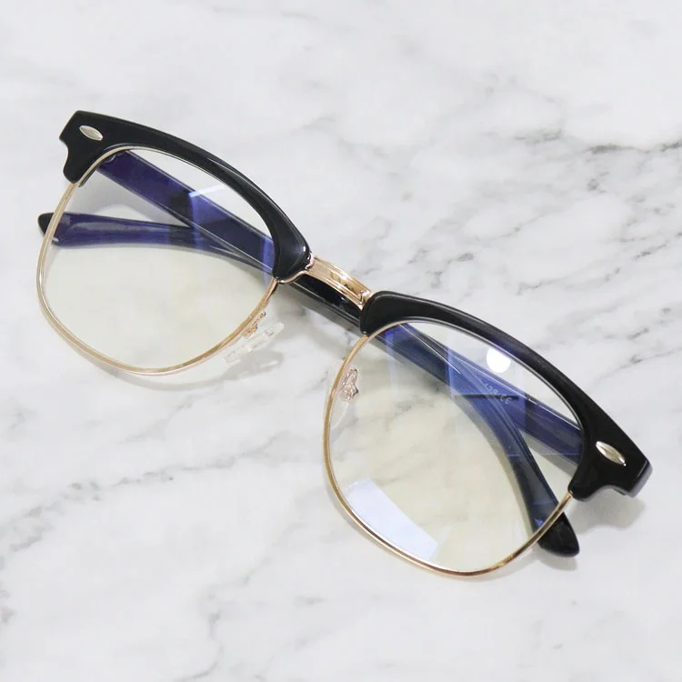 Half Frame Fashion Computer Game Glasses River Cheap Men Women Wholesale Custom Anti Blue Light Block for Optical