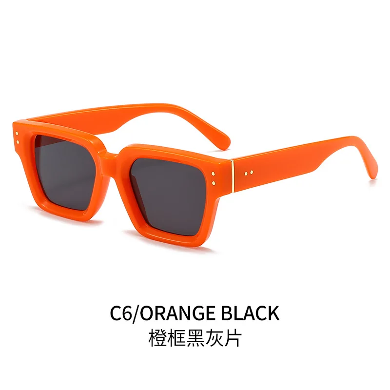 European and American Fashion Square Frame Thick Edge Sunglasses for Men and Women UV Protective Sunshades High Quality