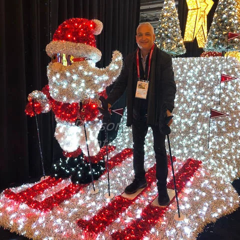 Giant Lighted Outdoor Decorations Santa Skiing Motif Led Light Display