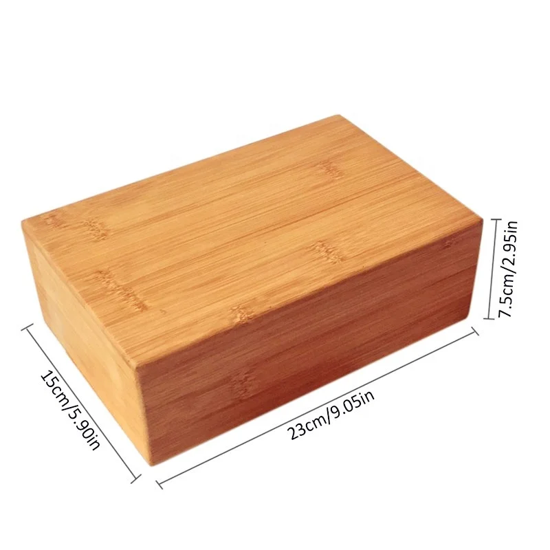 Wholesale Custom Logo Eco Friendly Non-Slip Fitness Gymnastics Training Natural Bamboo Yoga Block Brick