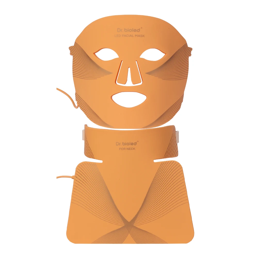 2024 Newest 8 color silicone red light therapy led face & neck mask light therapy with with near-infrared light