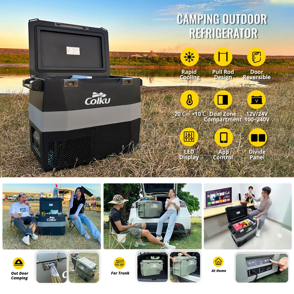 Wholesale Electronic Cooler Box Home 42L Mini Car Refrigerator 12V Caravan Rv Vehicle Camping Fridge with Bottle Opener