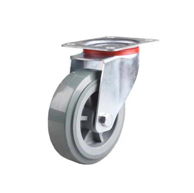 Industry Heavy Duty 6 inch Polyurethane Swivel Caster Wheels Base With Top Plate
