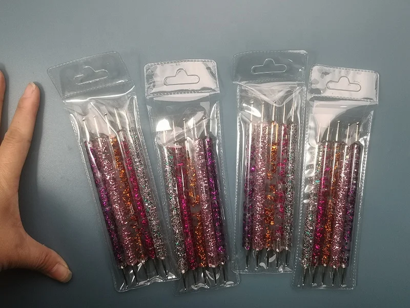 5pcs/set Dual-ended Acrylic Handle  Manicure Kit Nail Art Tools Nail Dotting Pen Set