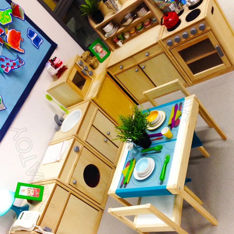 New Wood Kids Educational Toys For Kids Kitchen Sink Set Nordic Wooden Toy Refrigerator Oven Pretend Play Preschool Kitchen Toys