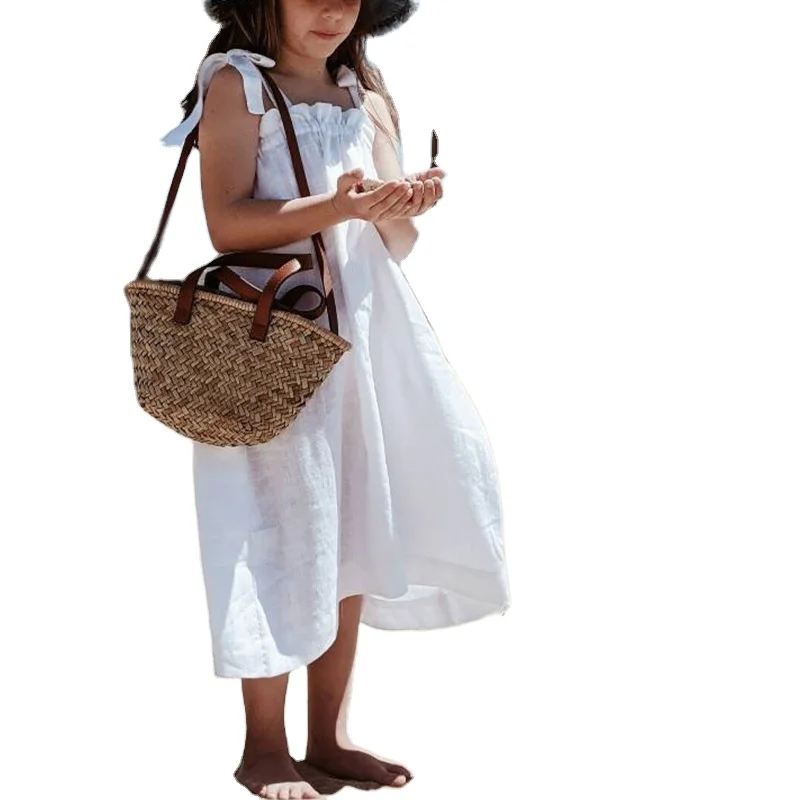 2024 Baby Girl Clothes Girls Dresses 1-16 Years Wholesale Clothing For Kids Dress Linen Dress Baby