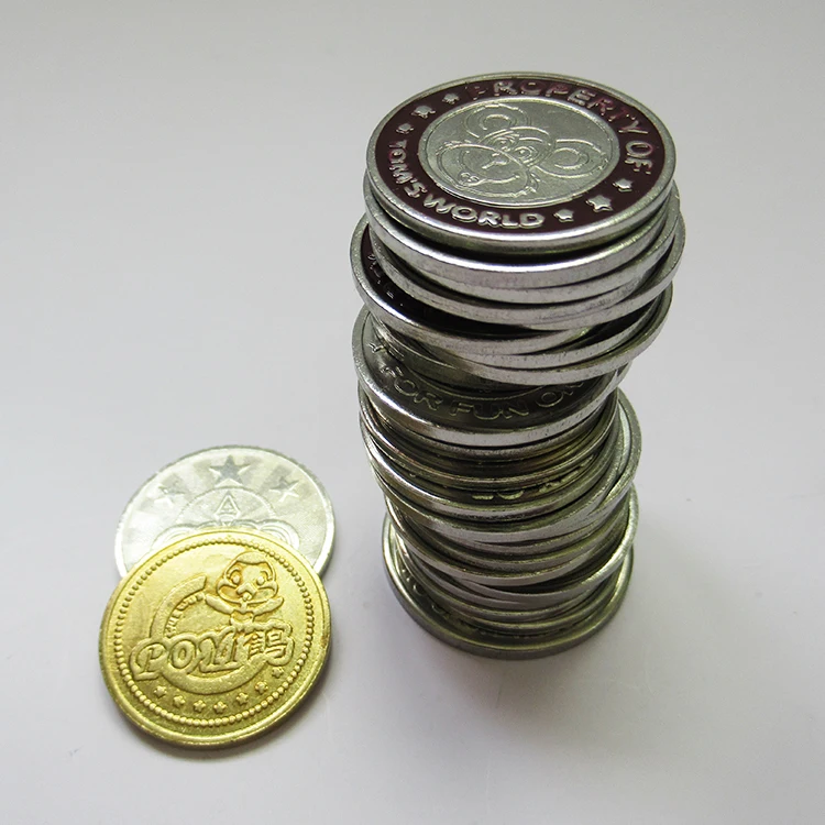 Free sample mockup customized gold silver commemorative coins arcade game token coins metal amusement challenge enamel coins