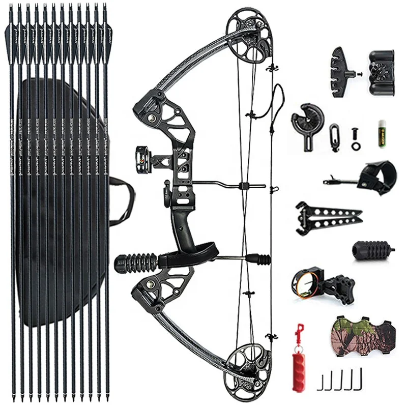Набор для стрельбы из лука и стрел высокого качества охоты на открытом воздухе взрослых составной треугольный шкив набор