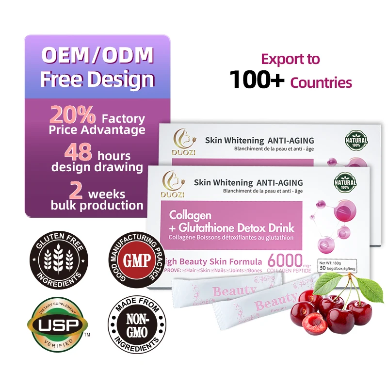 OEM popular 10 days effects liquid collagen drink skin whitening brightening collagen powder bulk best collagen peptide powder