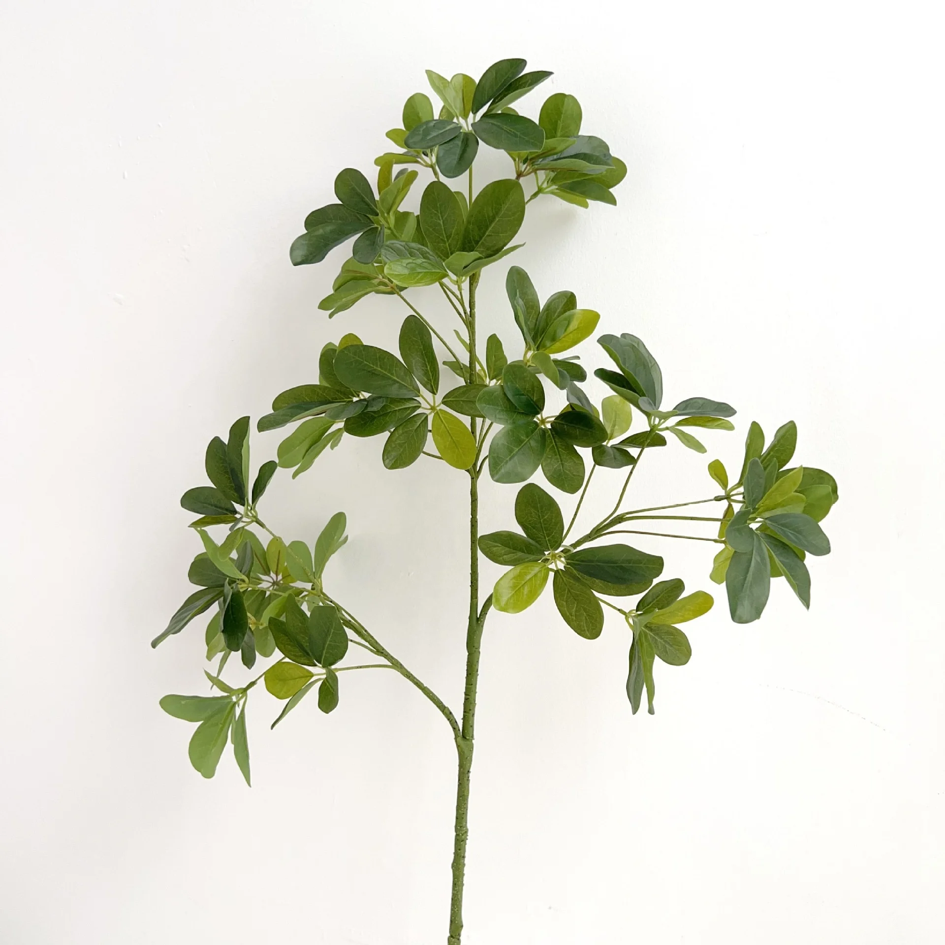 Real touch umbrella tree leaf artificial greenery plant leaves for home pot decor