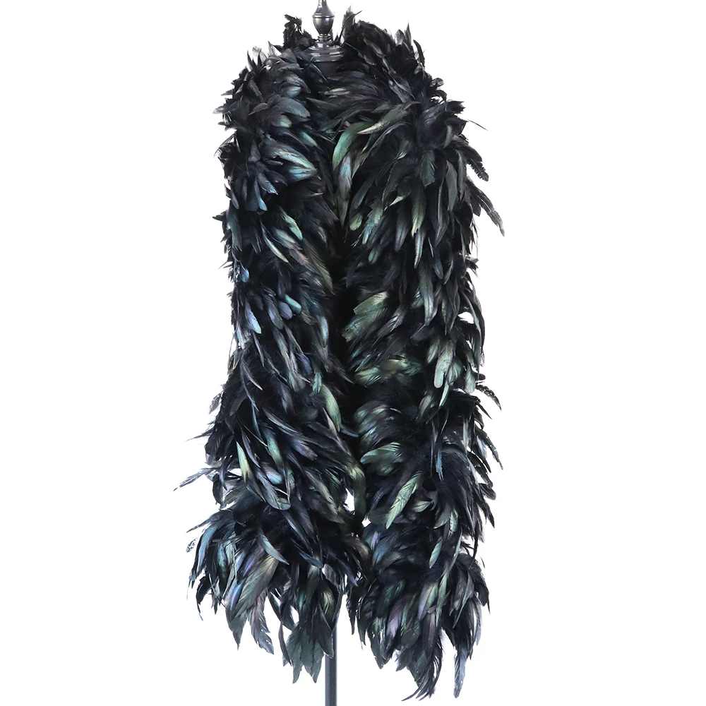 Multiple Color 2 Meter  Rooster Schlappen Coque Feather Boas For Carnival Party Show Samba Dancing Wear