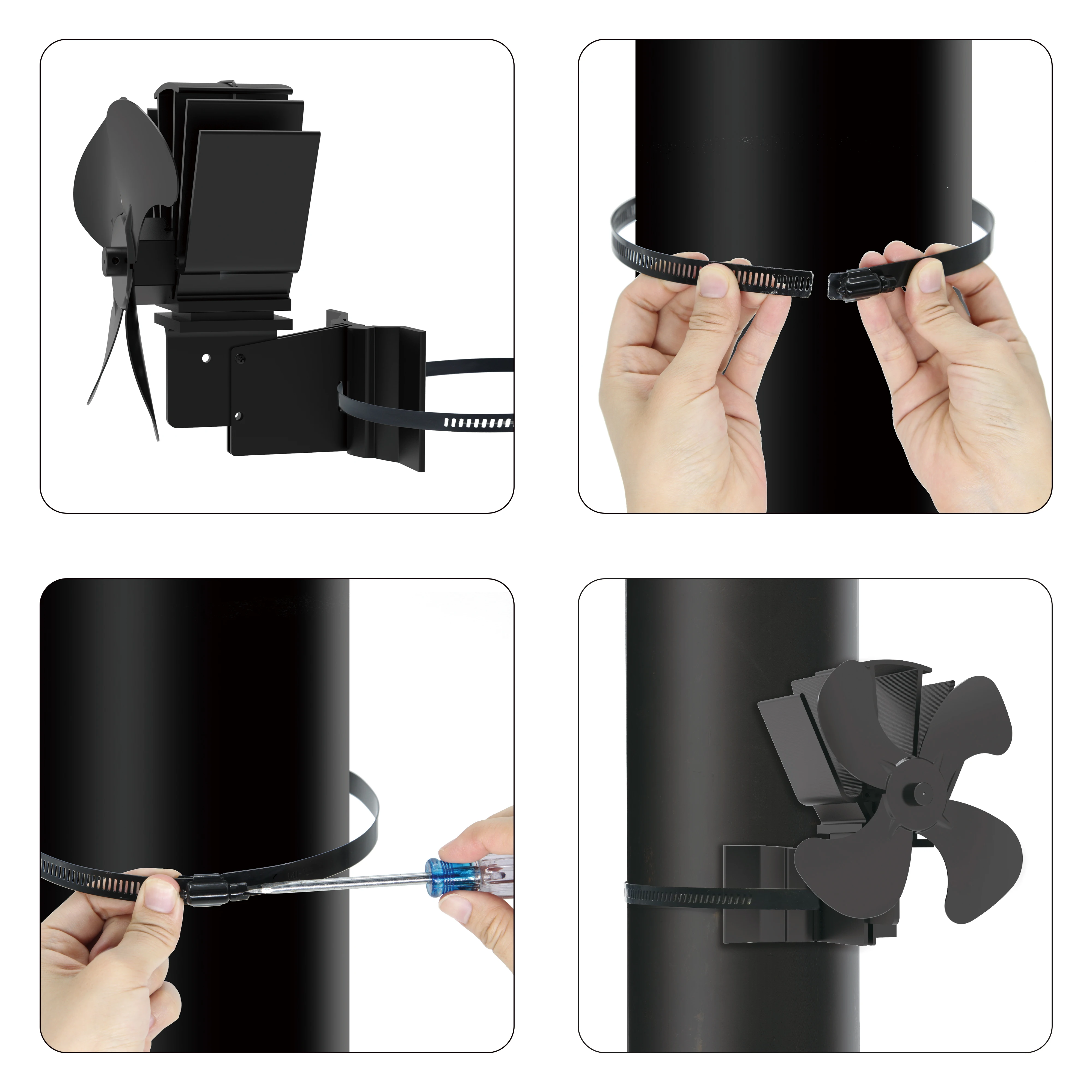 2 in 1 Powerful 2 Magnets Freestanding Attached Flue Pipe For Different Stove Using