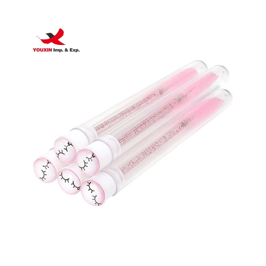 wholesale crystal double diamond lash  tube mascara  plastic test tubes  eyelash brush