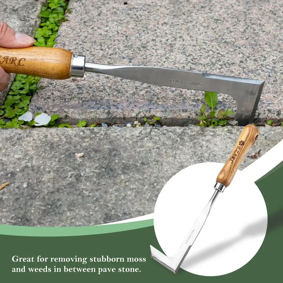 Ezarc L-Shape Hand Weeder Tool Removal For Garden In Stainless Steel Spatula Weeding Sickle
