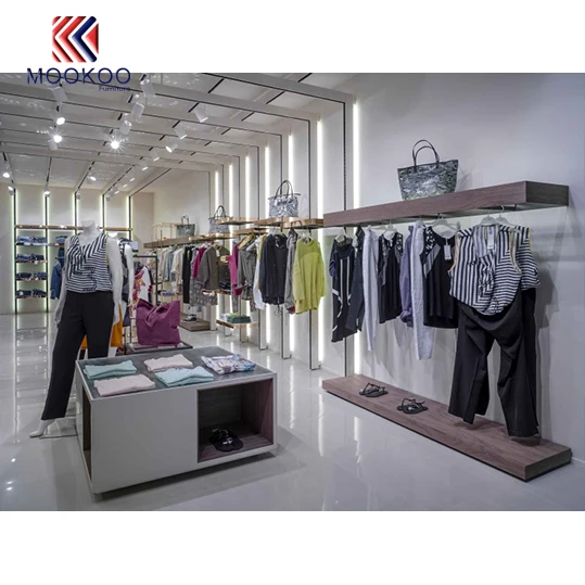 Fashion Ladies Clothes Shop Design Stainless Steel Clothes Display Rack Showcase For Clothing