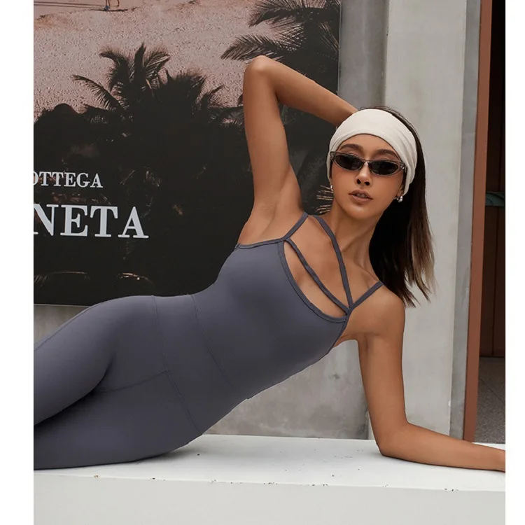 Pashasunshine Latest Jumpsuits Workout Wear Summer Breathable Sexy Tops Shorts Active Wear Pilates Yoga Wear Jumpsuits