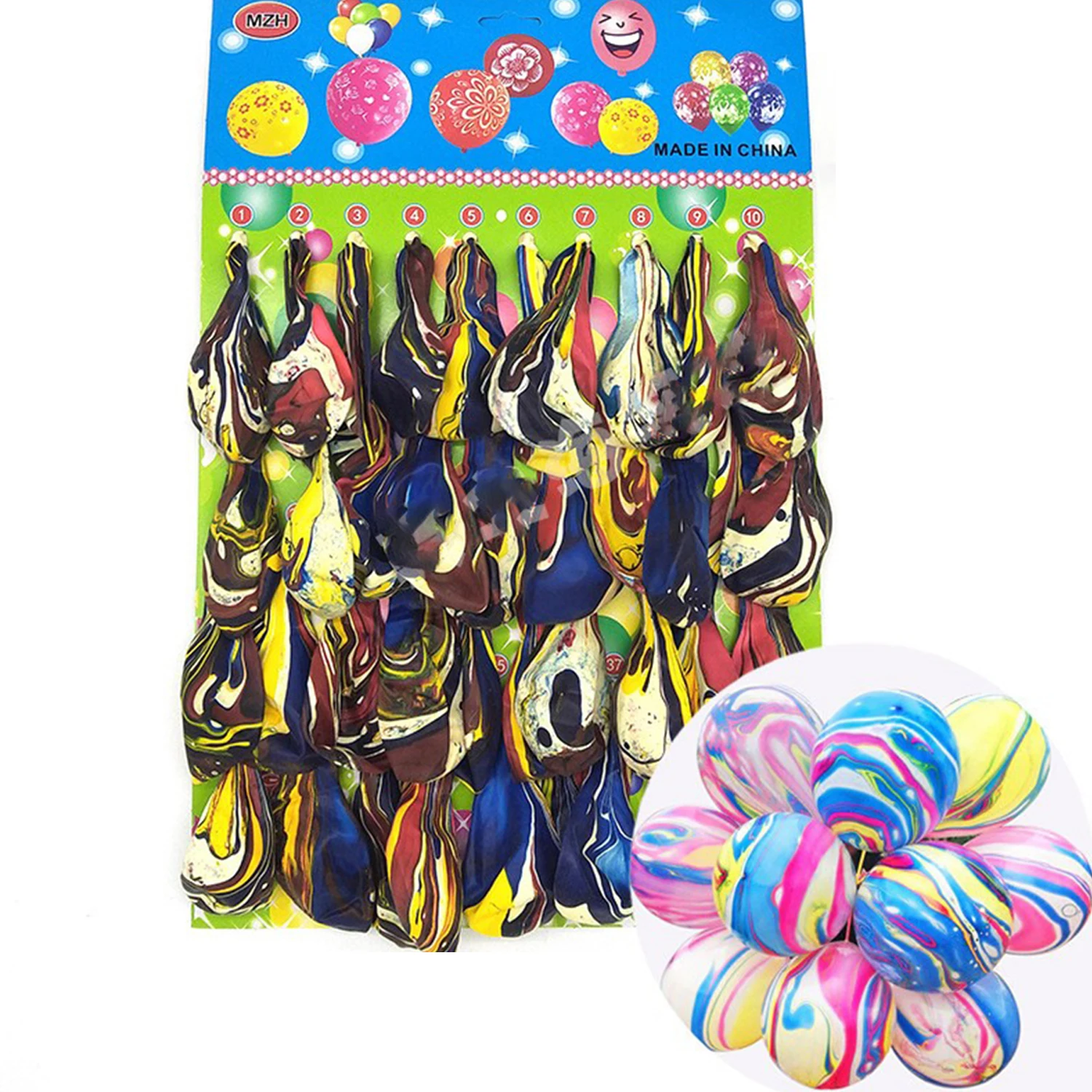 Wholesale Assorted latex balloons Card packing ballons card large flat latex balloon set for kids game for party game