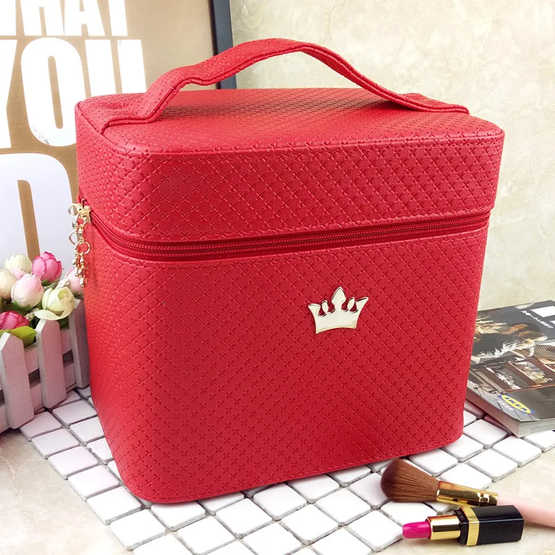 Вместительная портативная двойная коробка для хранения, простая косметичка