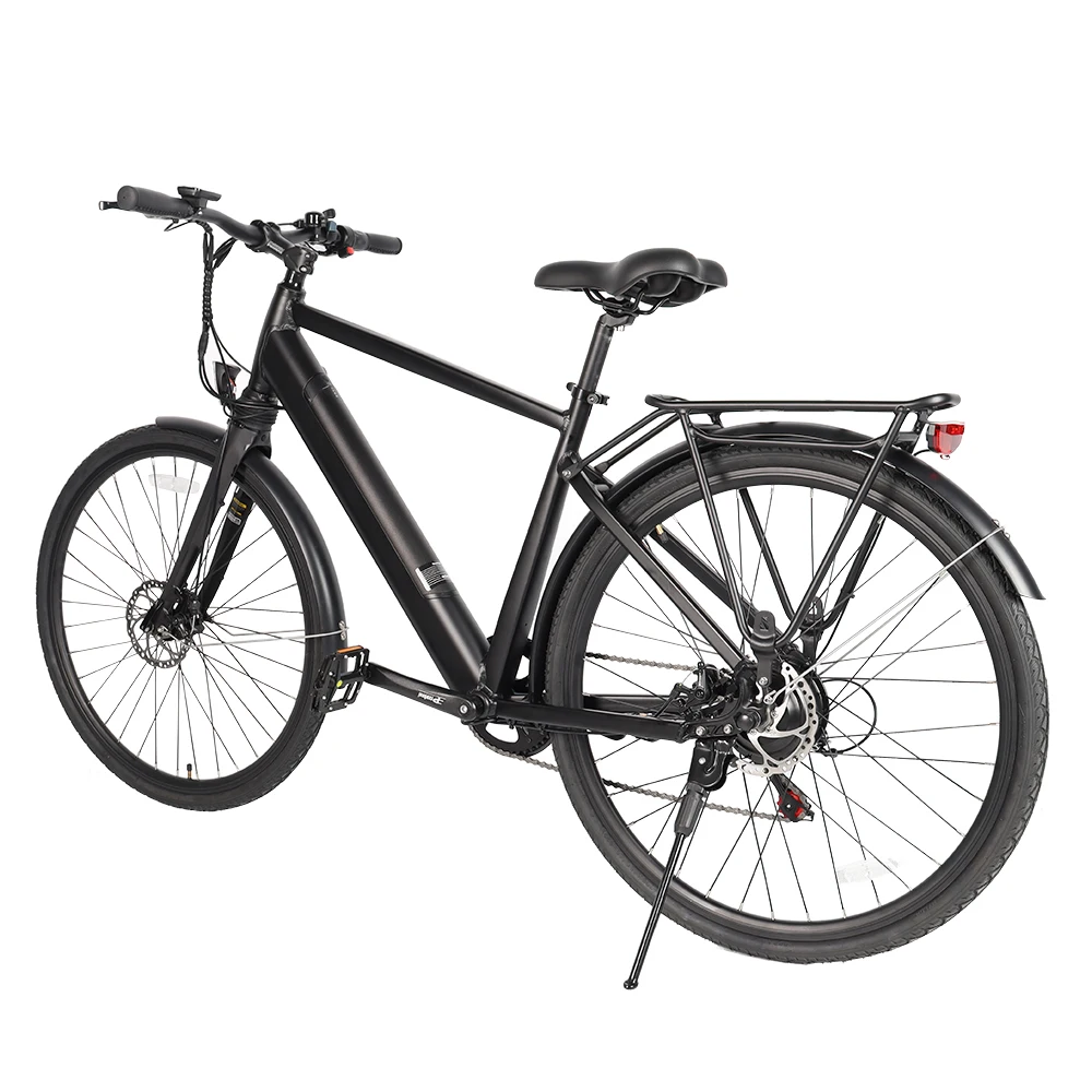 Black 250w 7 speed scooter aluminum alloy hydraulic medium shock absorption 700C electric city hybrid bike